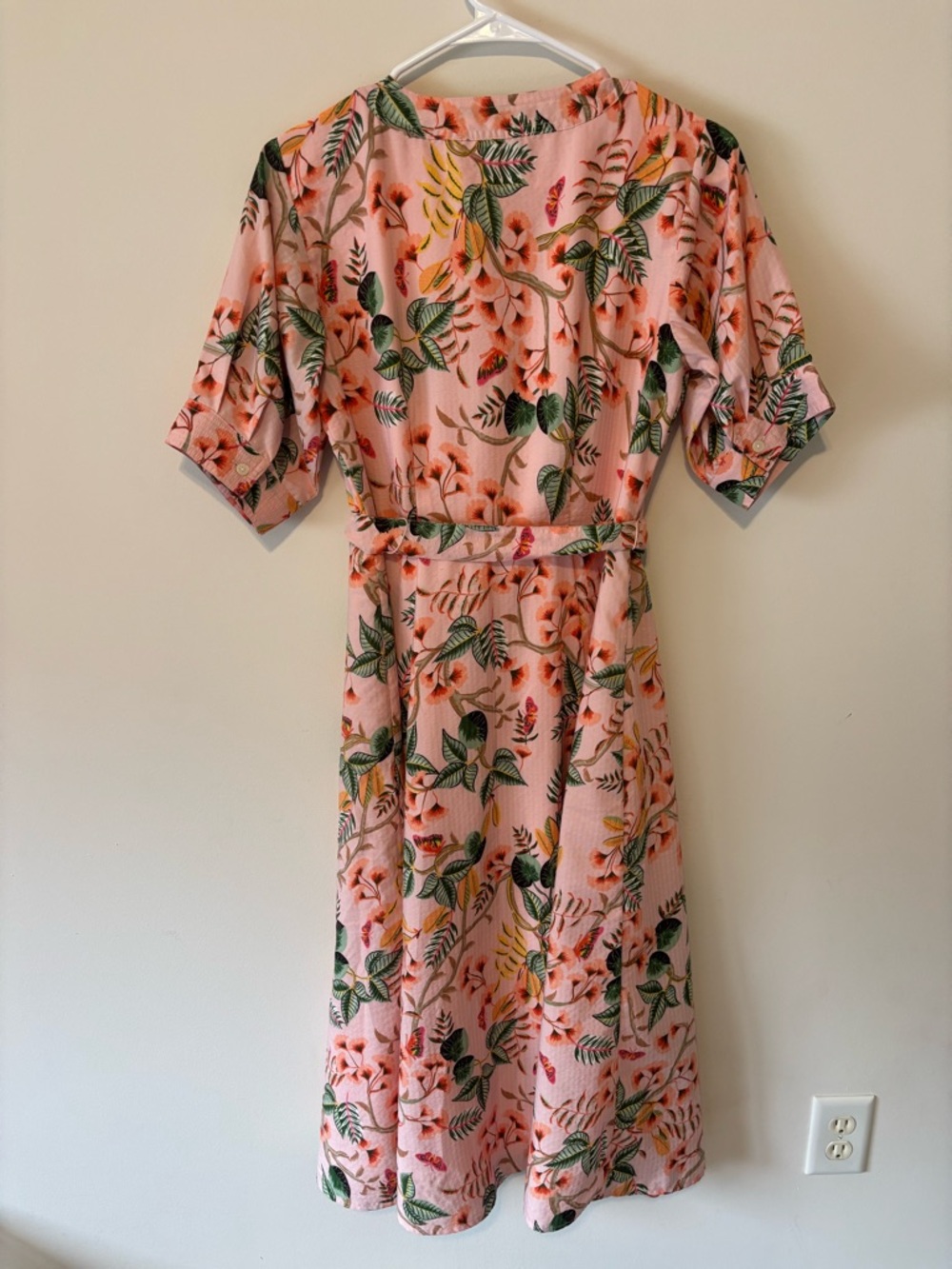 LOFT Pink Floral Graduation Dress Women Midi Dress Size 0 - Picture 6 of 9